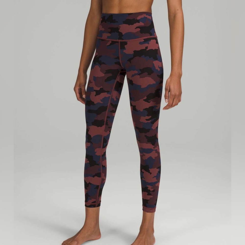 lululemon athletica Women's Camo High-Rise Leggings in Burgundy, Navy & Black